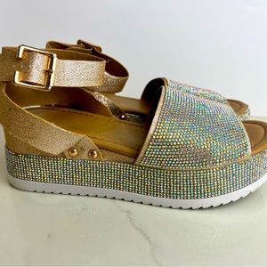 All Over Rhinestone Platform Sandals